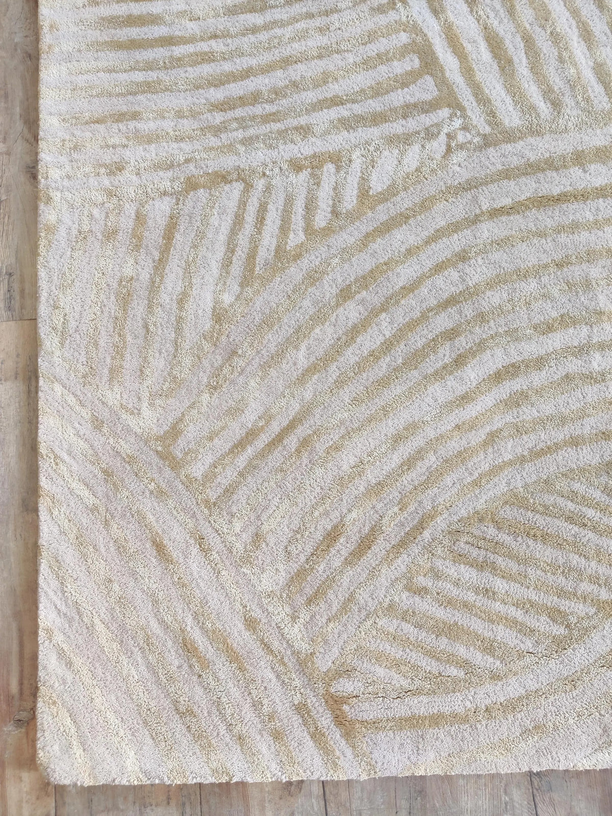 Hand Tufted Wool Area Rug, Modern Abstract Beige Cream Carpet