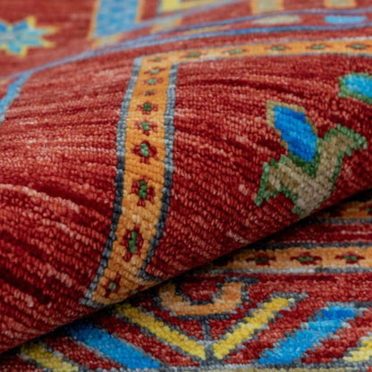 Crimson Tribal Harvest Hand Knotted Tribal Gabbeh Rug