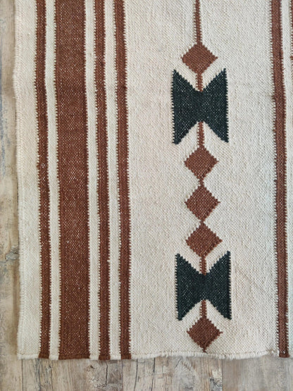 Southwestern Cotton Wool Runner Rug Handmade Flatweave Hallway Runner