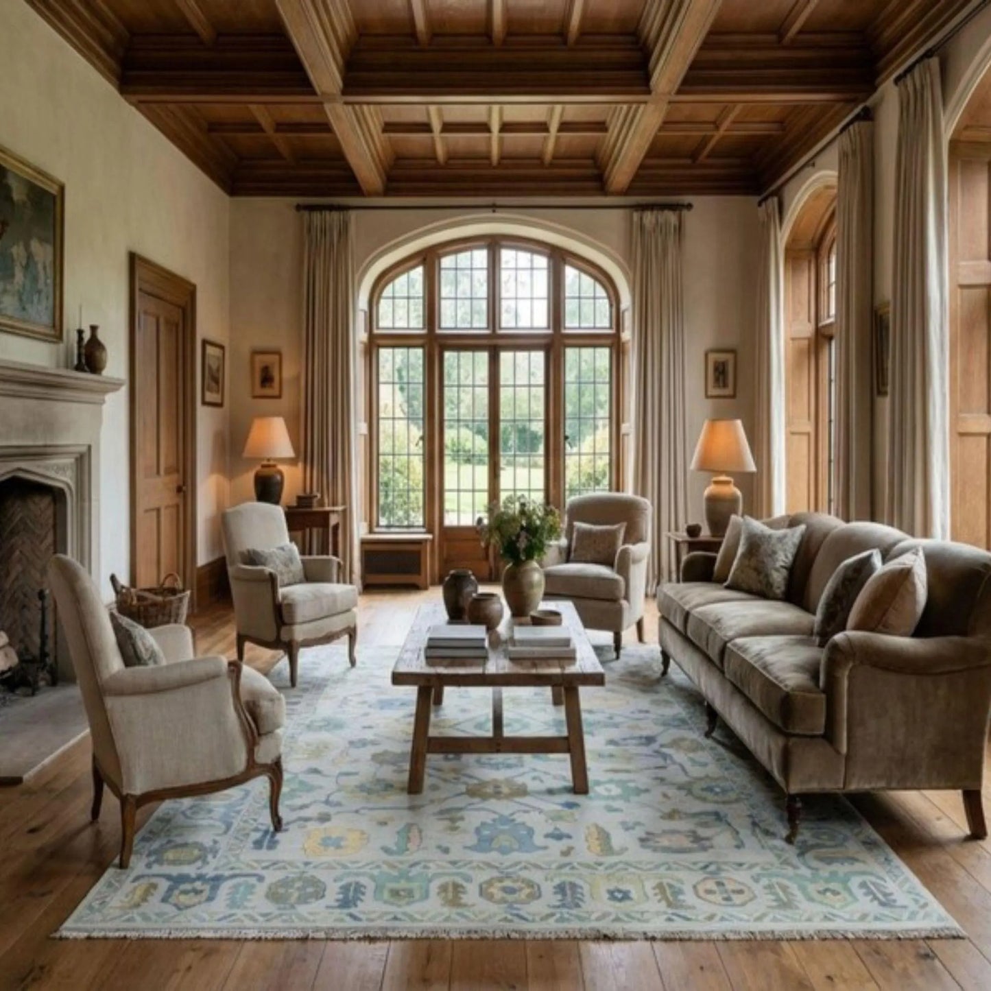 Luxury Vintage Turkish Style Custom Oushak Rug US UK