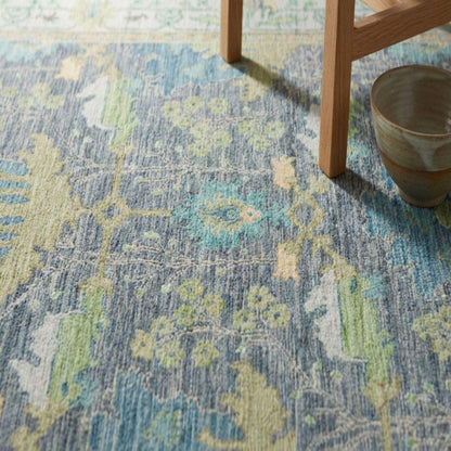 Slate Forest Meadow Traditional Tree Pattern Carpet