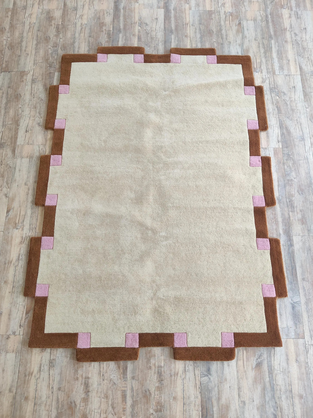 Hand Tufted Wool Rug, Irregular Shape Carpet, Scandinavian Minimalist Rug