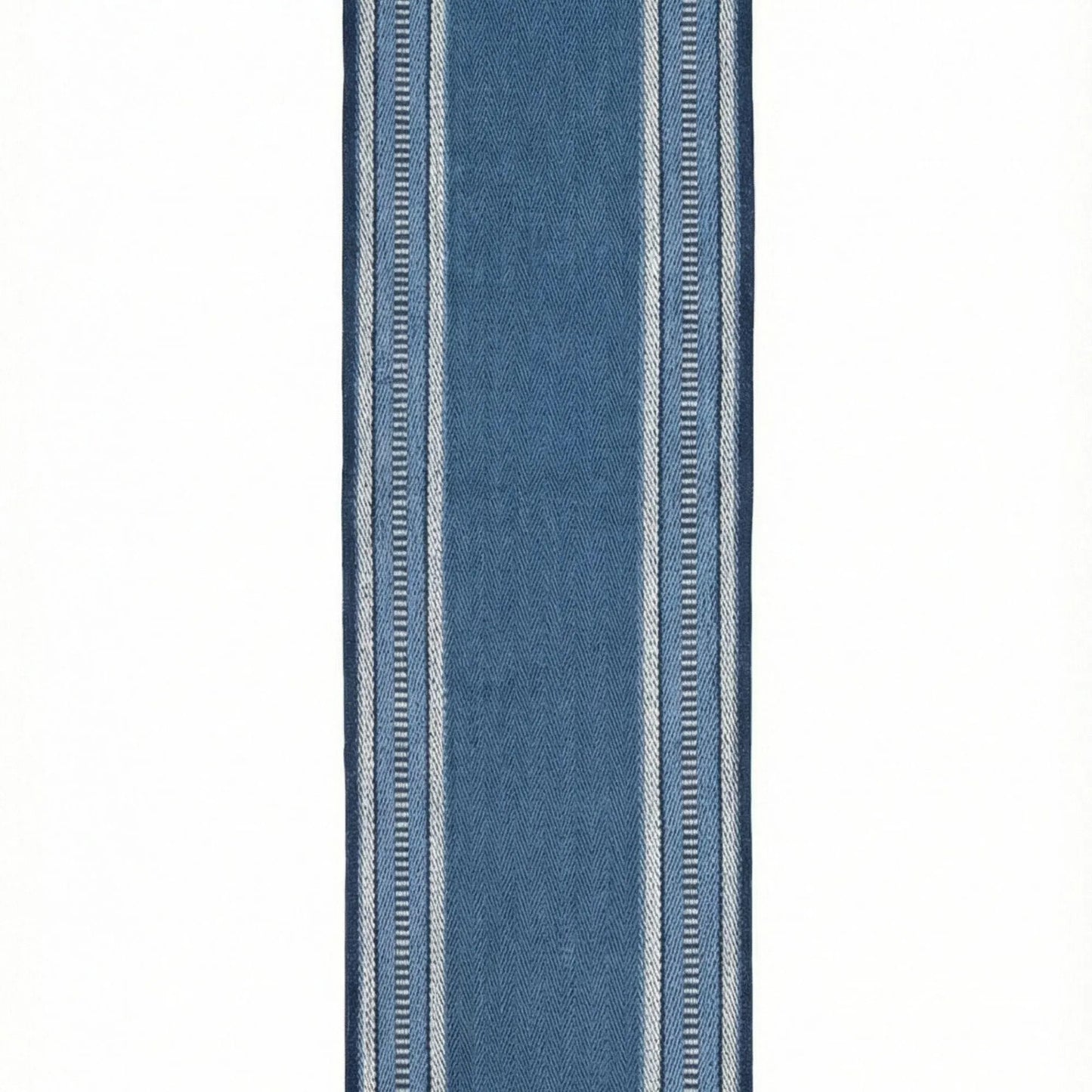Blue Herringbone Stripes, Long Hallway Stair Runner