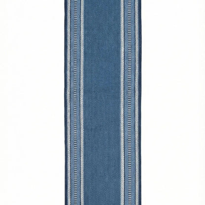 Blue Herringbone Stripes, Long Hallway Stair Runner