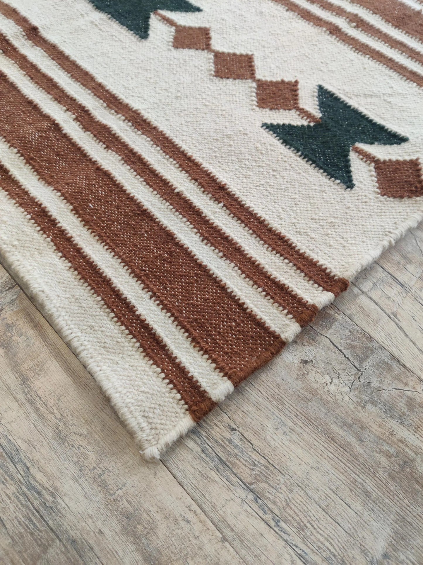 Southwestern Cotton Wool Runner Rug Handmade Flatweave Hallway Runner