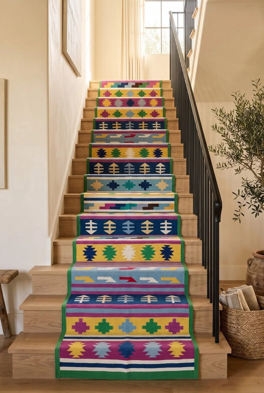 Handmade Washable Runner, Modern Bedside Runner Rug