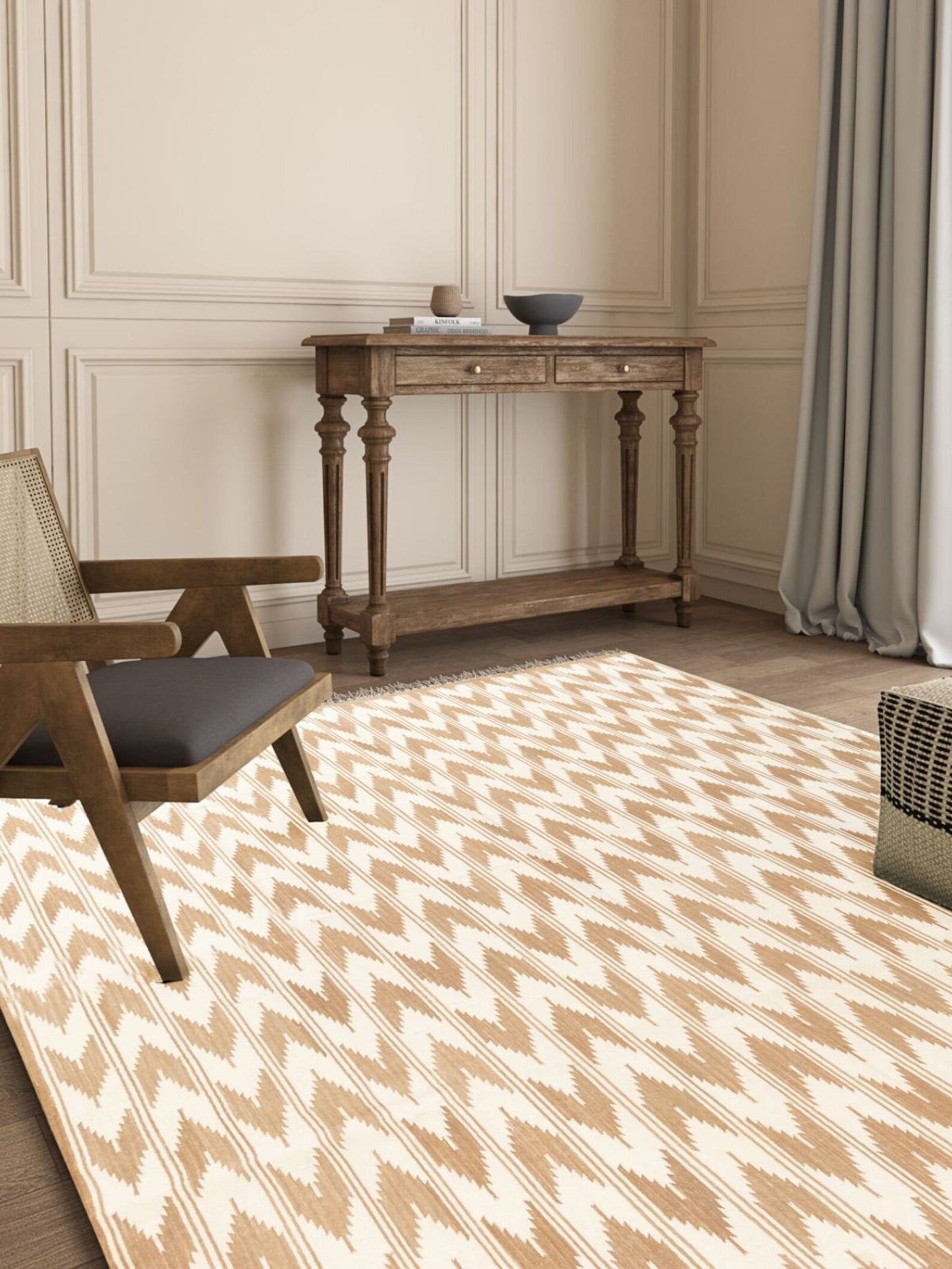Handmade Flatweave Dhurrie Modern Cotton Rug