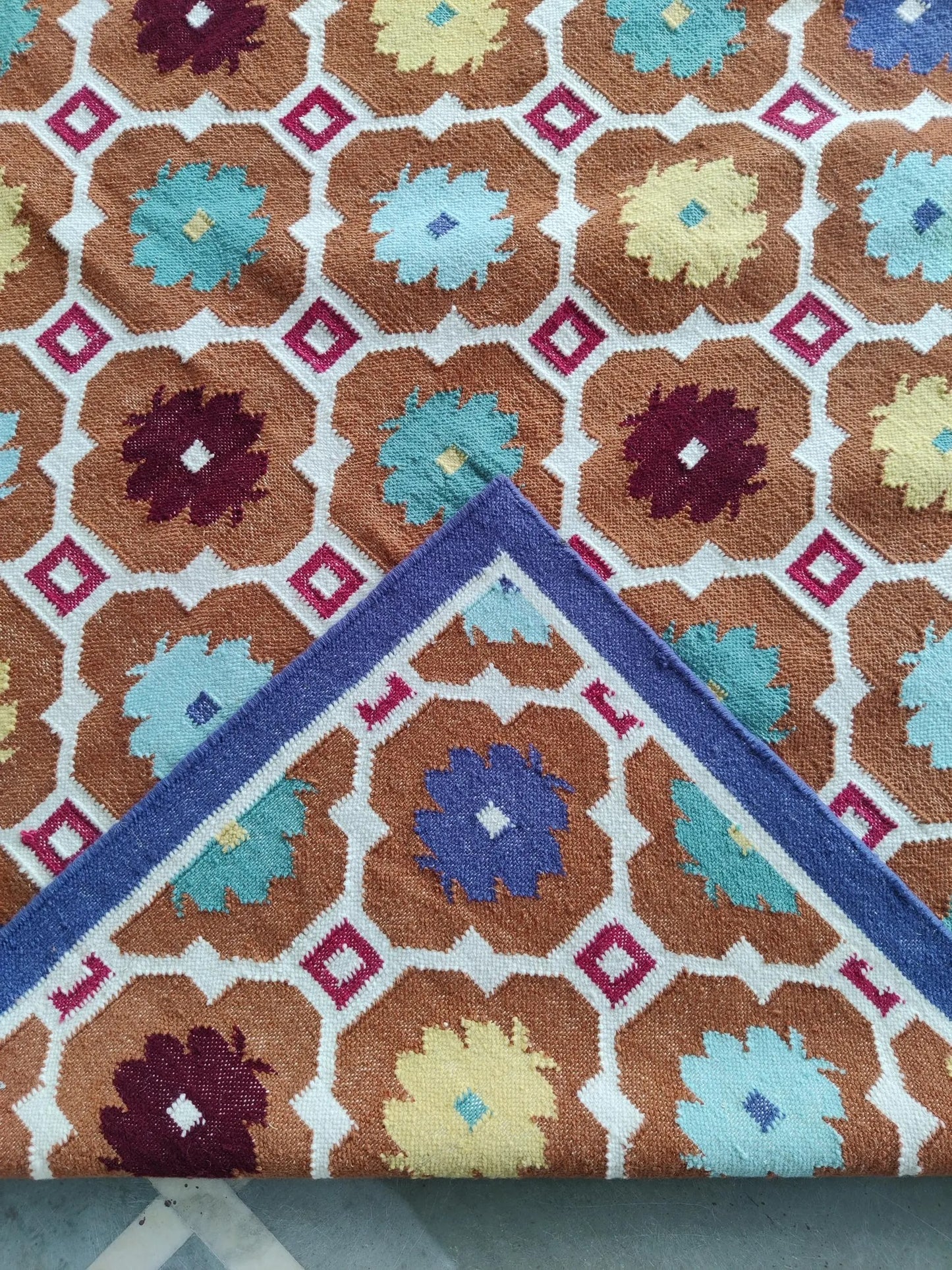 Geometric Jaipur Ogee cotton wool Area Rug