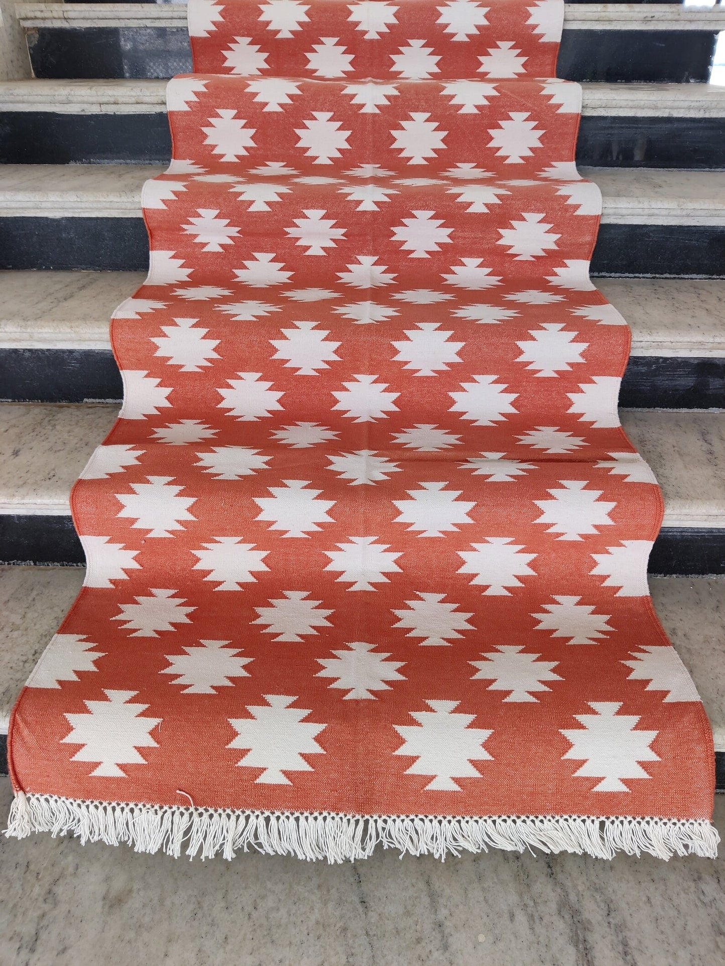 Cotton Flatwoven Cotton Runner, Entryway Runner, Stair Runner