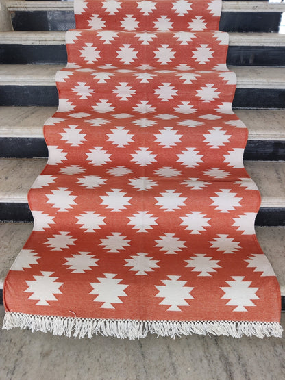 Cotton Flatwoven Cotton Runner, Entryway Runner, Stair Runner