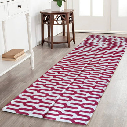 Red Custom Modern Runner, Cotton Stair Runner