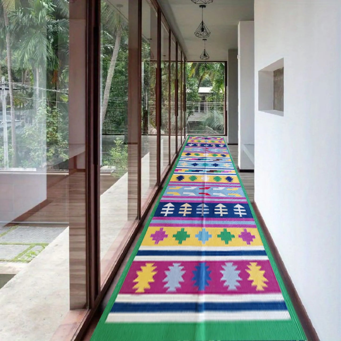 Handmade Washable Runner, Modern Bedside Runner Rug