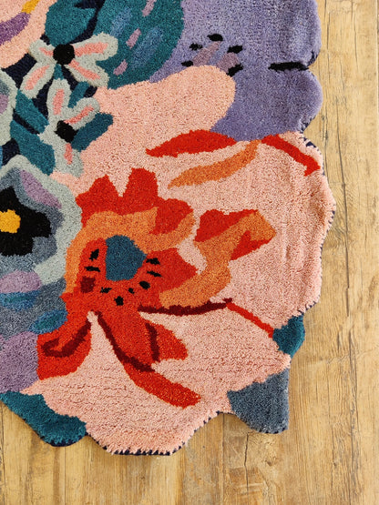Botanical Bloomscape Abstract Floral Design rug