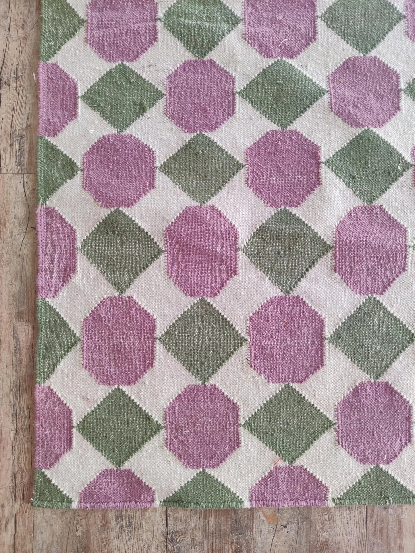 Vintage Harlequin Modern Octagon Diamond Dhurrie