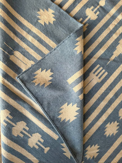 Tribal Stripe Rhythm Motif Border Area Rug