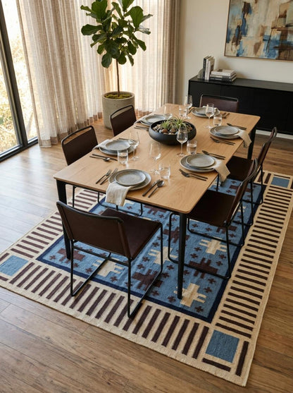 Southwestern Wool Cotton Flatweave Rug