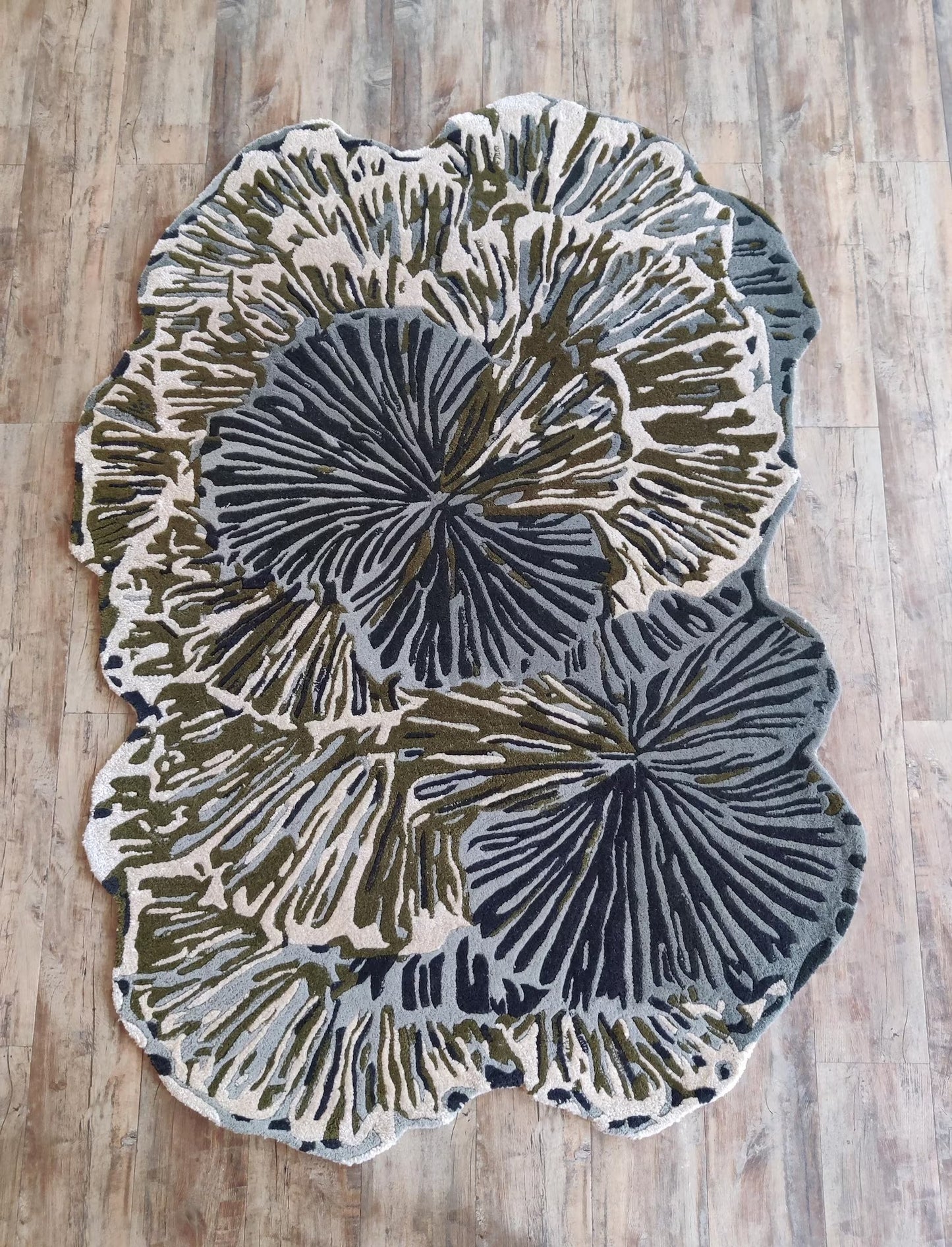 Olive Bloomscape Abstract Botanical Area Rug