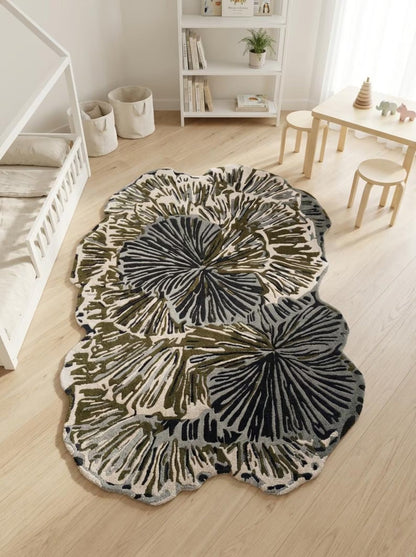 Olive Bloomscape Abstract Botanical Area Rug