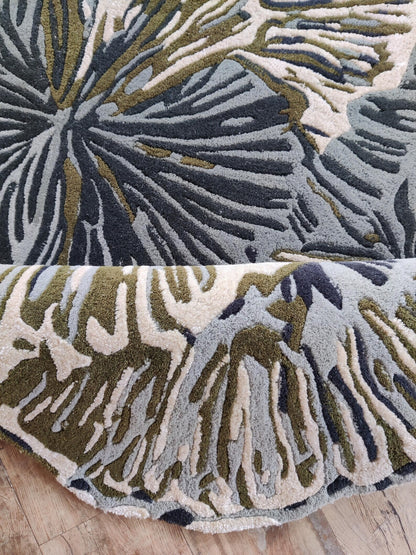 Olive Bloomscape Abstract Botanical Area Rug