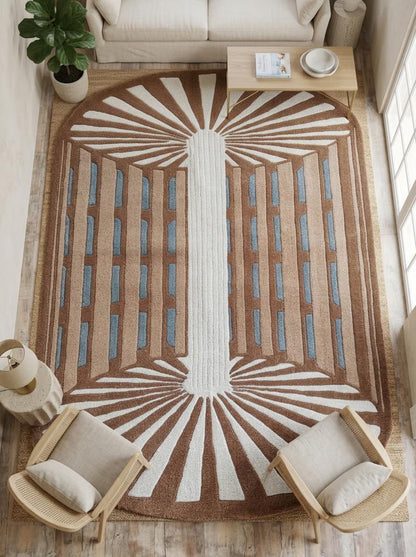 Architectural Organic Home Decor Oval Wool Area Rug