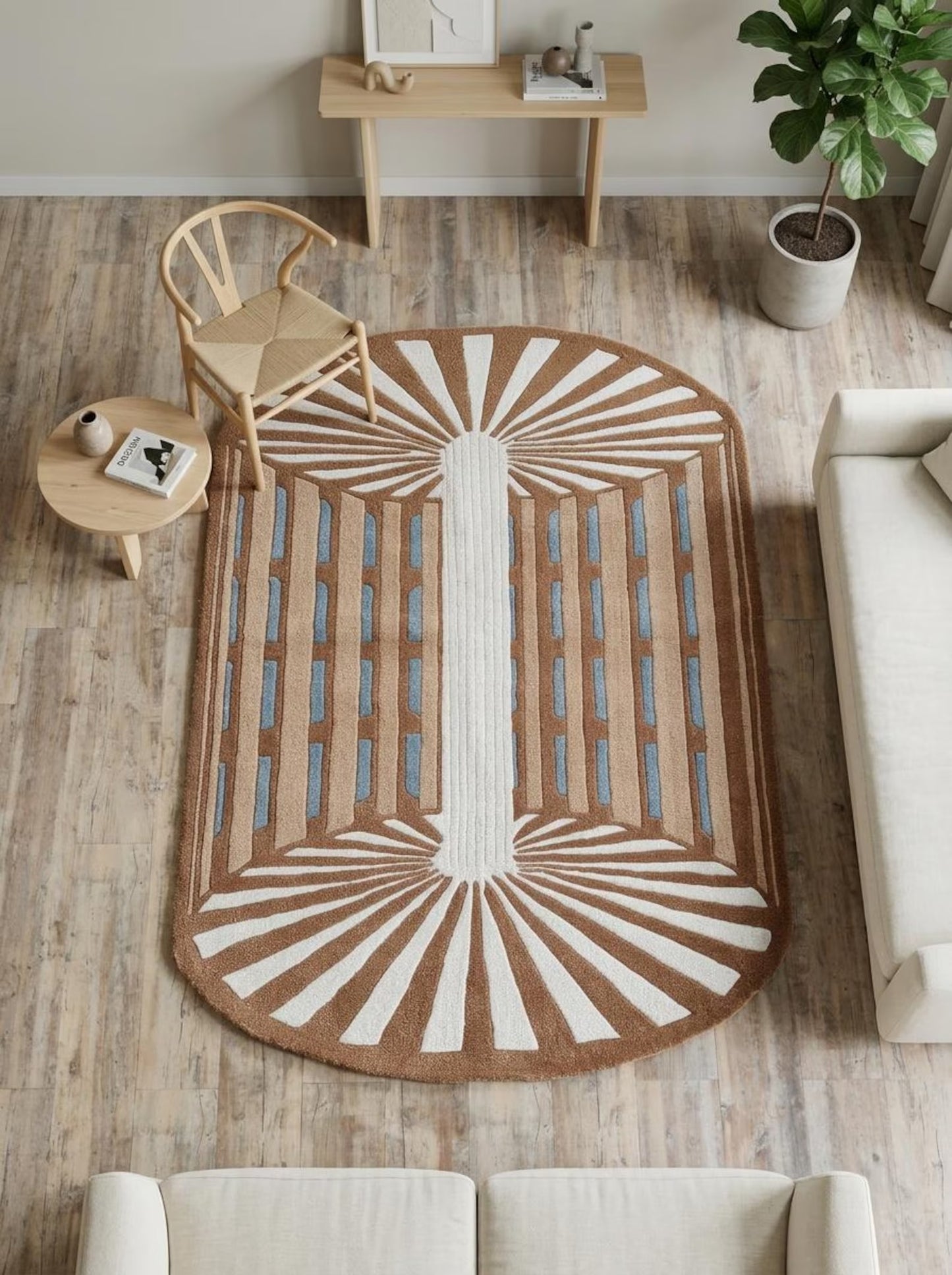 Architectural Organic Home Decor Oval Wool Area Rug