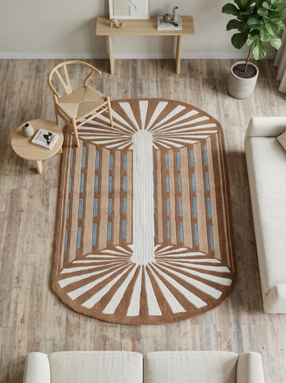 Architectural Organic Home Decor Oval Wool Area Rug