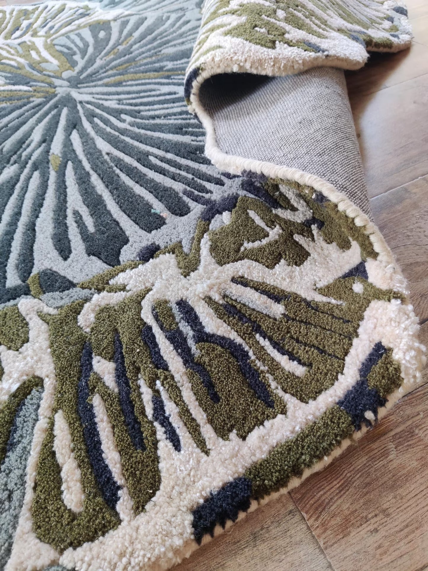 Olive Bloomscape Abstract Botanical Area Rug