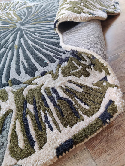 Olive Bloomscape Abstract Botanical Area Rug