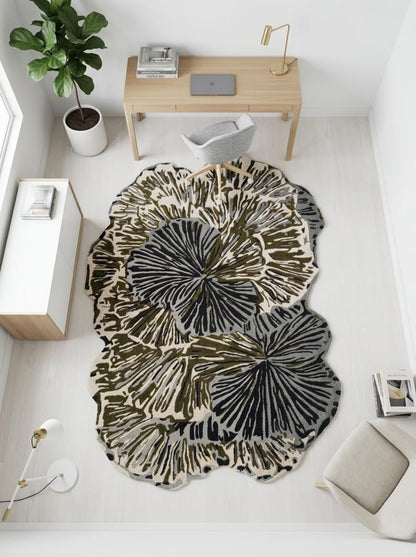 Olive Bloomscape Abstract Botanical Area Rug