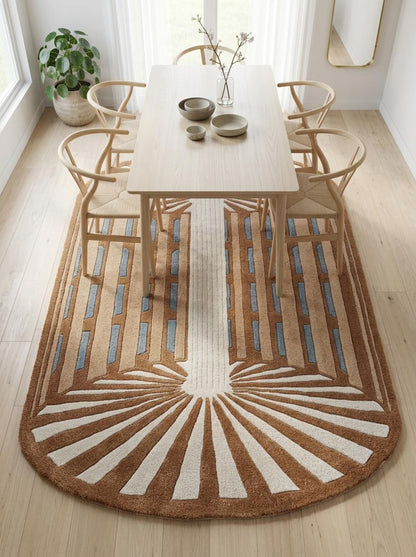 Architectural Organic Home Decor Oval Wool Area Rug