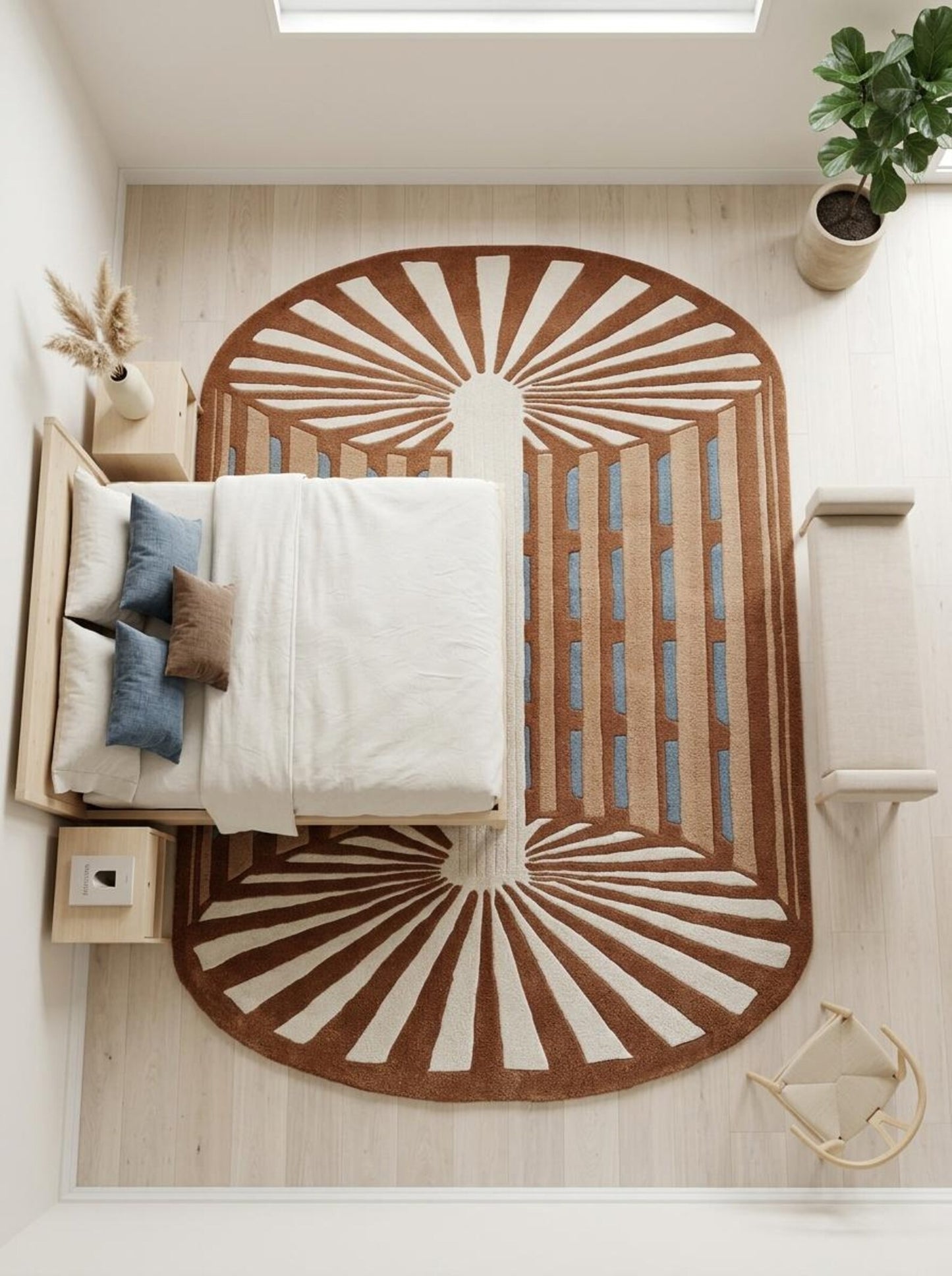 Architectural Organic Home Decor Oval Wool Area Rug