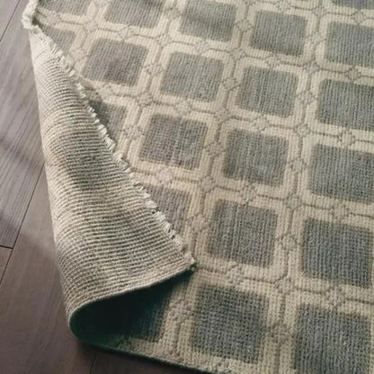 Handmade Modern-Style Area Rug, Beige Taupe Vintage-Inspired Rug