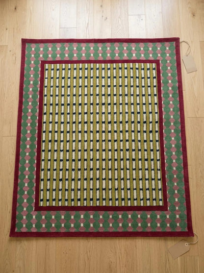 Modern Hand-Tufted Wool Rug, Geometric Area Carpet, Colorful Designer Rug