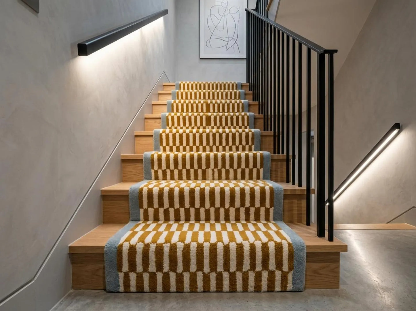 Hand Tufted Wool Stair Runner Rug Custom Stair Carpet