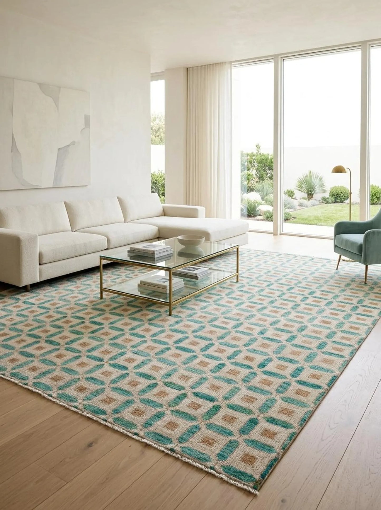 Hand Knotted Wool Oushak Rug Turkish Area Rug