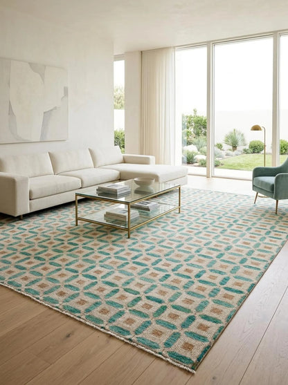 Hand Knotted Wool Oushak Rug Turkish Area Rug