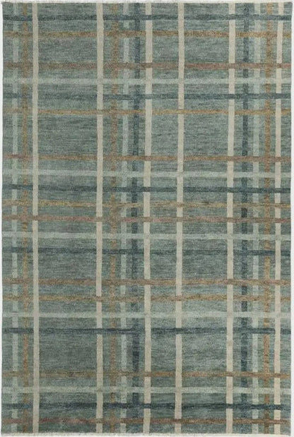 Rustic Slate Blue Checkered Custom Size US UK Interior Decor Rug