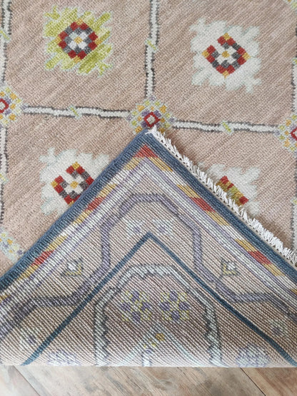 Luxury Blush Oushak Floor Rug for Living Room Bedroom