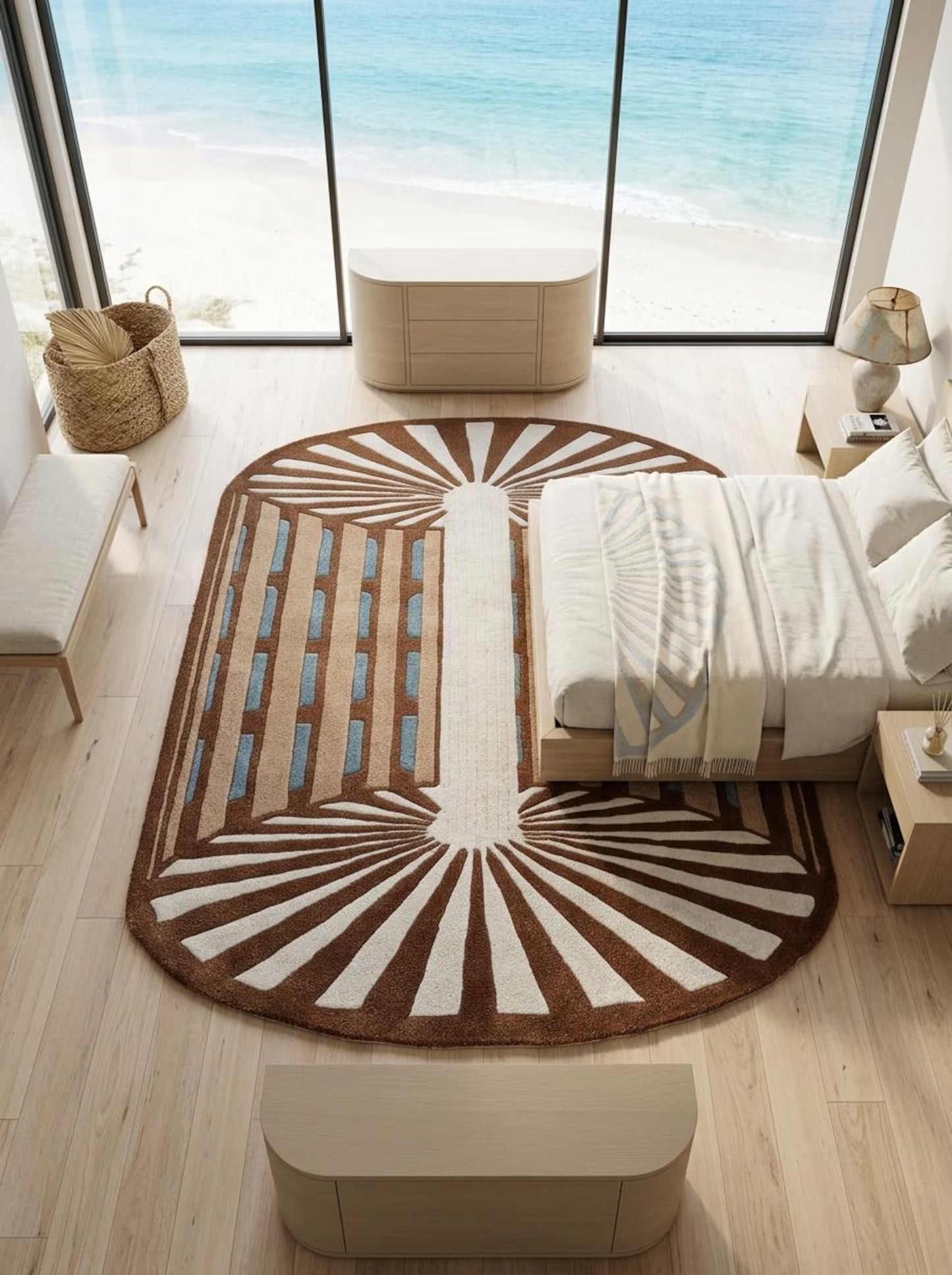 Architectural Organic Home Decor Oval Wool Area Rug