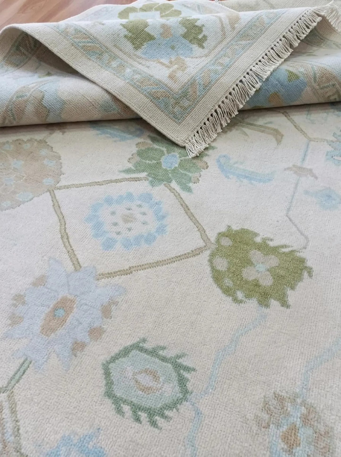 Earth Tone Heritage Hand Knotted Oushak Rug