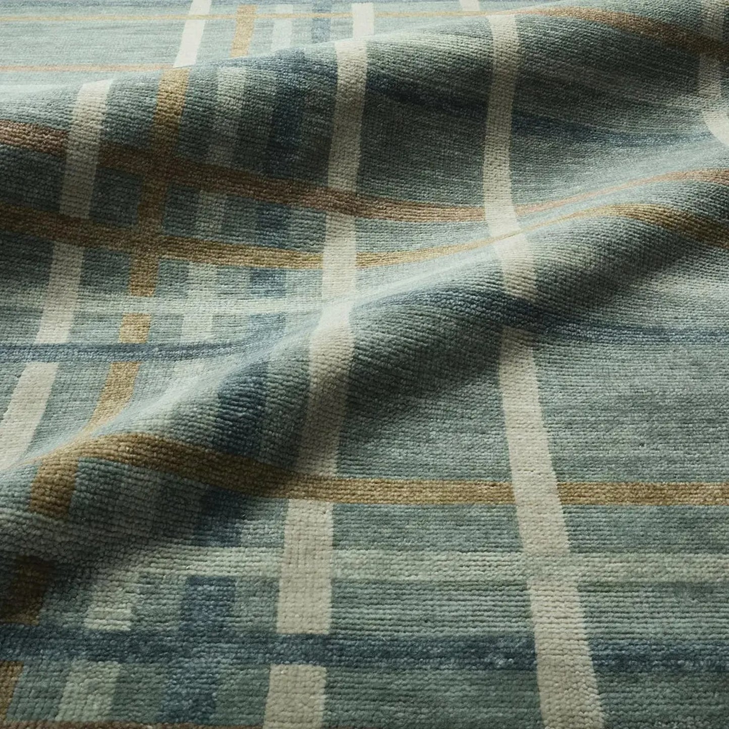 Rustic Slate Blue Checkered Custom Size US UK Interior Decor Rug