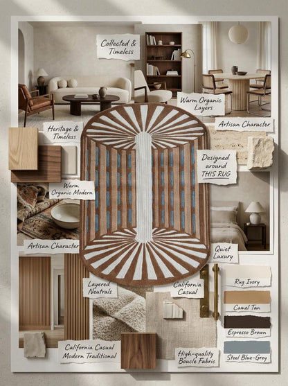 Architectural Organic Home Decor Oval Wool Area Rug
