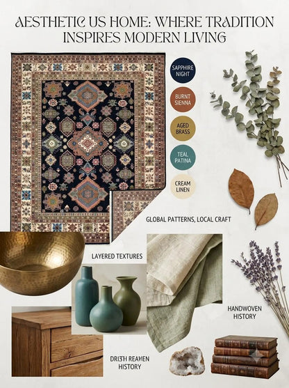 Noir Heritage Mosaic Hand Knotted Wool Area Rug