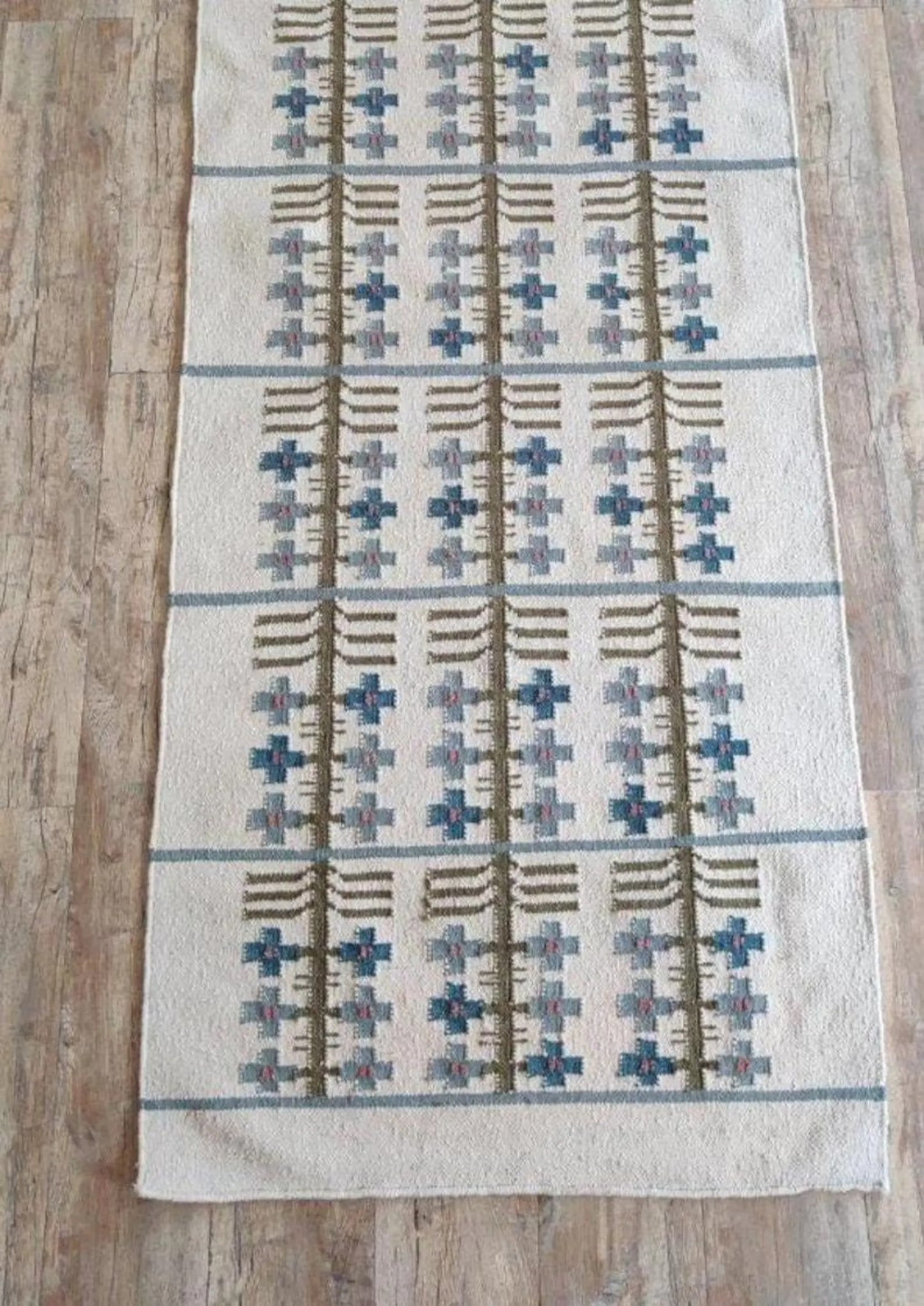 Cotton Wool Runner Rug Handmade Flatweave Hallway Runner
