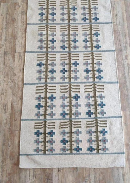 Cotton Wool Runner Rug Handmade Flatweave Hallway Runner