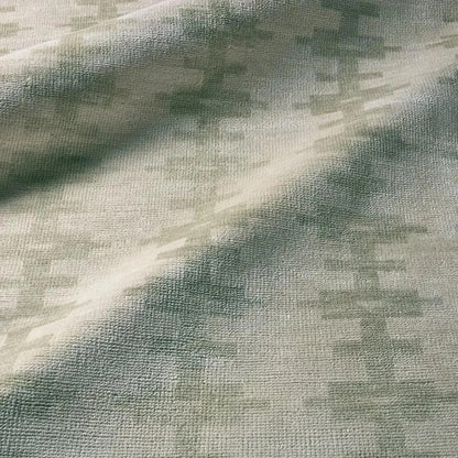 Handmade Green Wool Geometric Rug – Large Abstract Area Oushak Rug