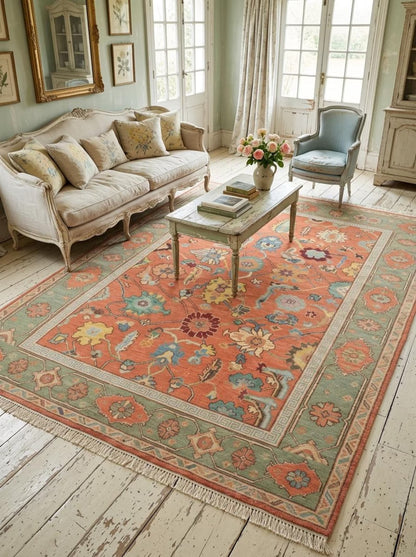 Coral Garden Heritage Hand knotted Traditional Living Room Decor