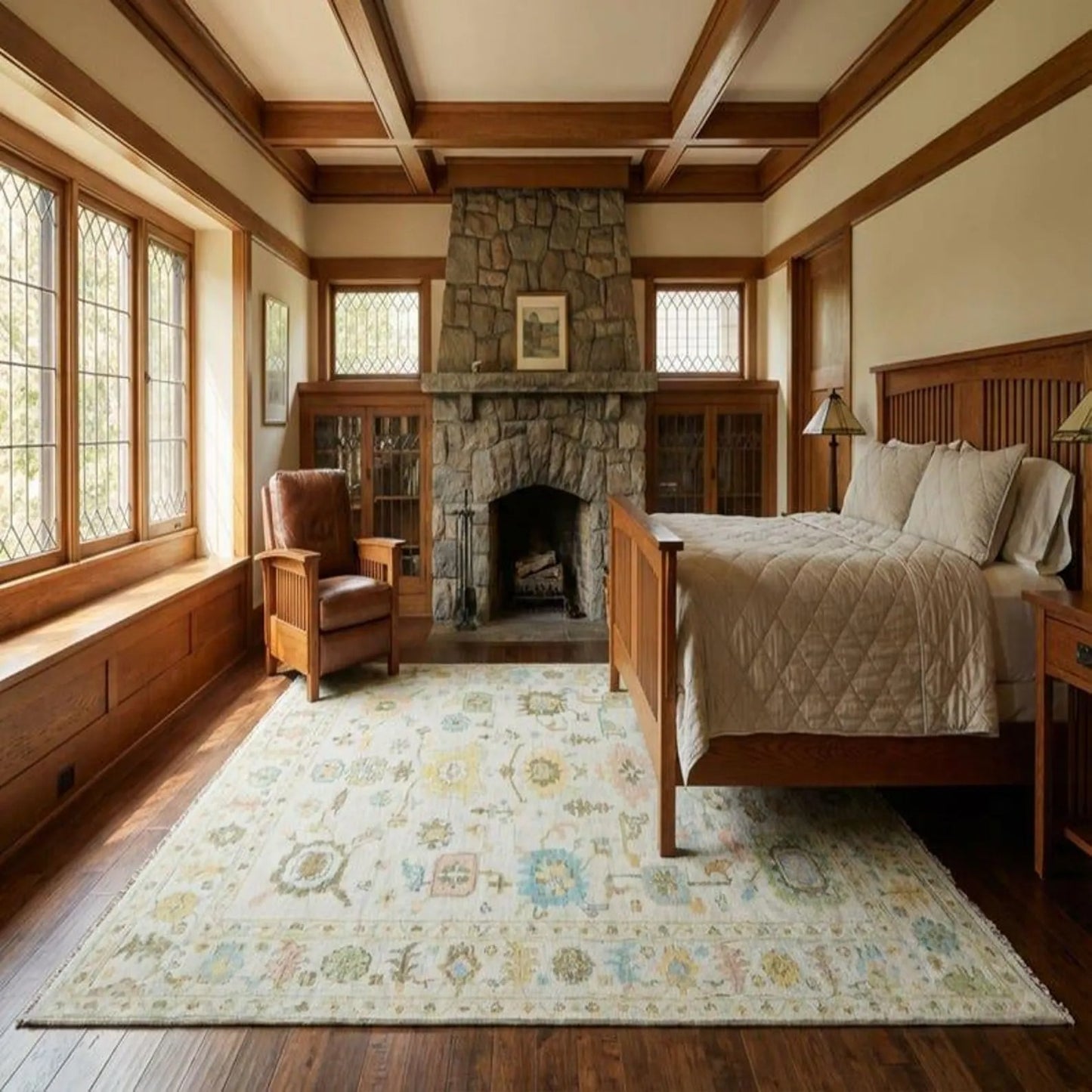 Ivory Pastel Bloom Traditional Floral Style Carpet