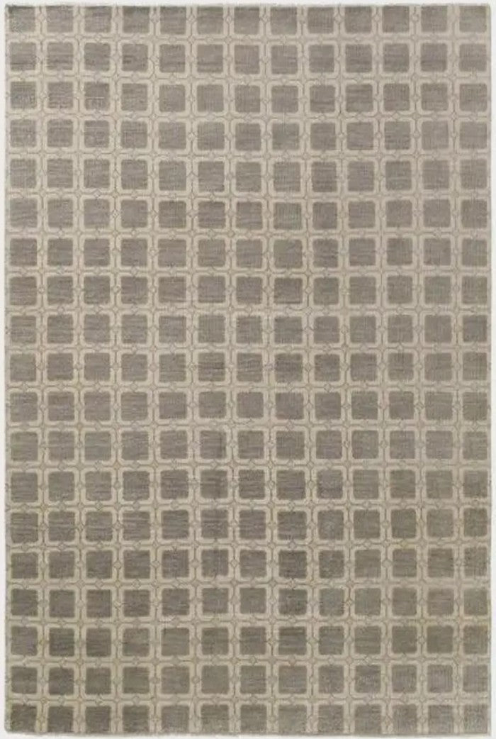 Handmade Modern-Style Area Rug, Beige Taupe Vintage-Inspired Rug