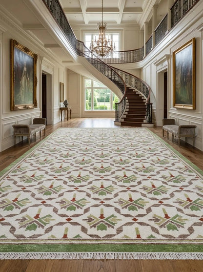 Olive Trellis Lattice Sage Green & Cream Oushak Rug